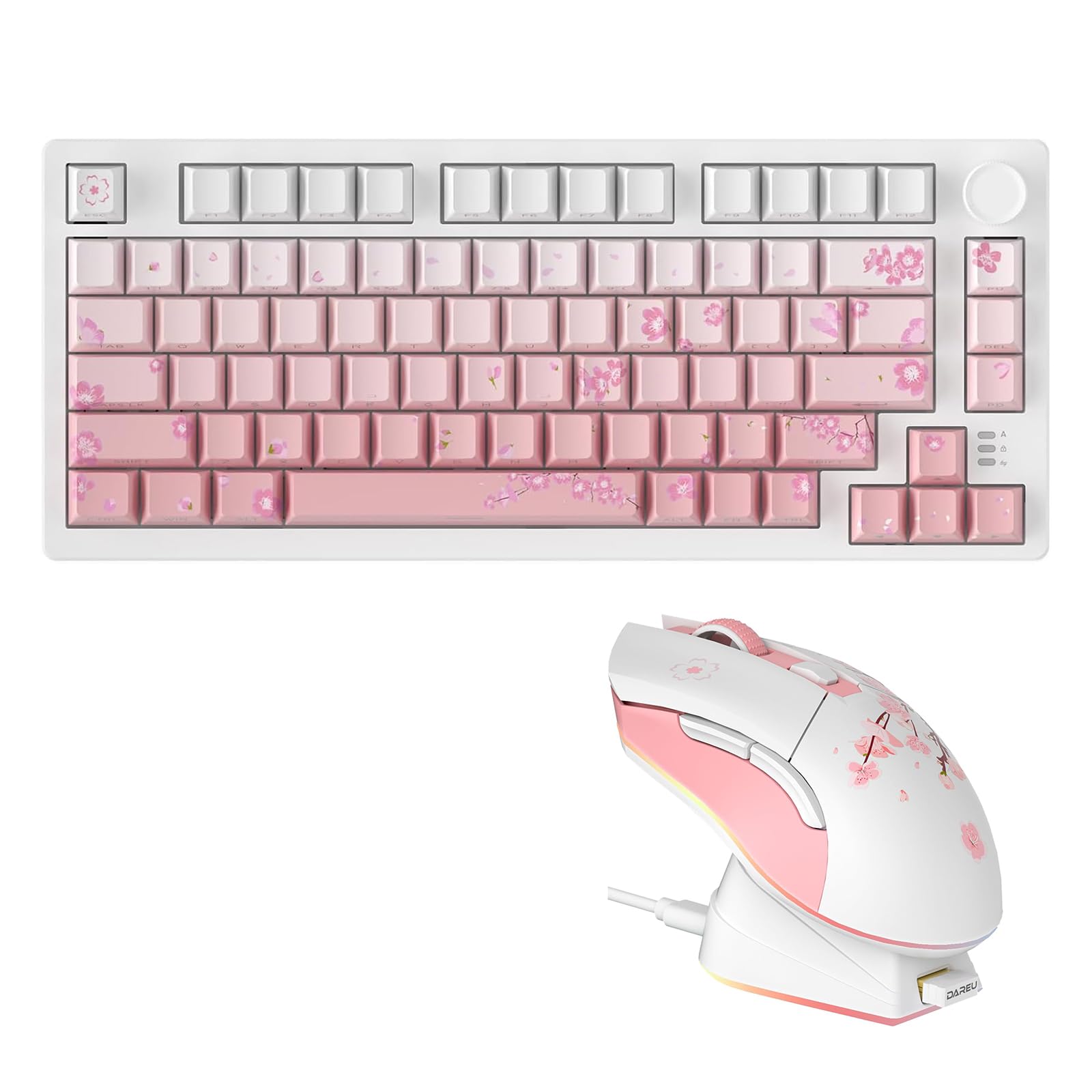 Amazon.com: DAREU EK75PRO Sakura Pink Wireless Mechanical Gaming